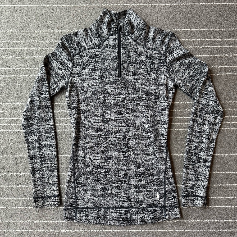 Smartwool Classic Thermal Merino 250 Quarter Zip Base Layer in Moonbeam Heather